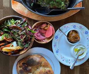 Whole Roasted Lamb Neck with Accompaniments