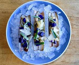 Razor Clams with confited leeks 